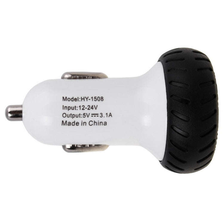 Mini Wheels Design 5V 1.0A+2.1A Double USB Universal Quick Car Charger for Phones / Tablets(White...