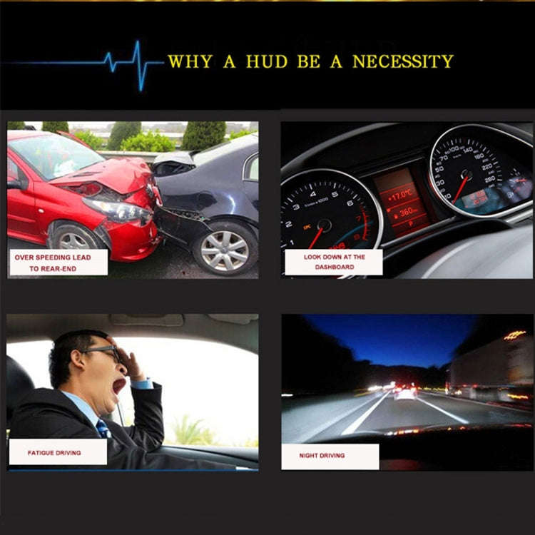 Geyiren A5 HUD 3.5 inch Car Head Up Display with GPS System, Two Mode Display, Light Sensors, KM/...