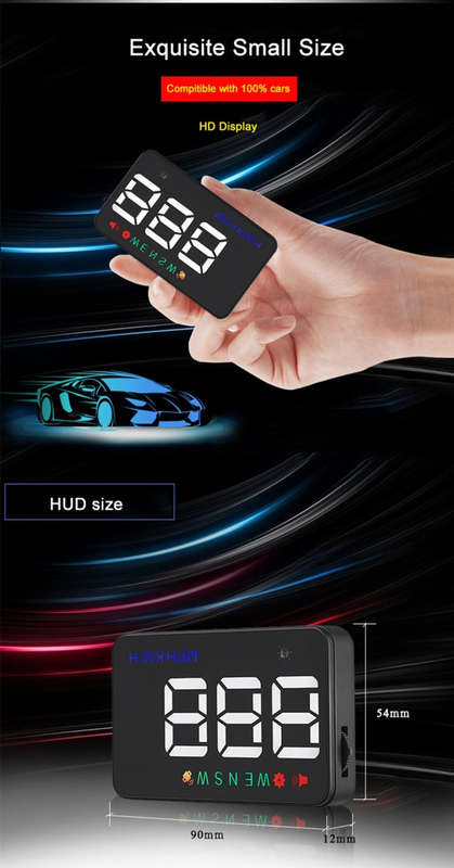 Geyiren A5 HUD 3.5 inch Car Head Up Display with GPS System, Two Mode Display, Light Sensors, KM/...