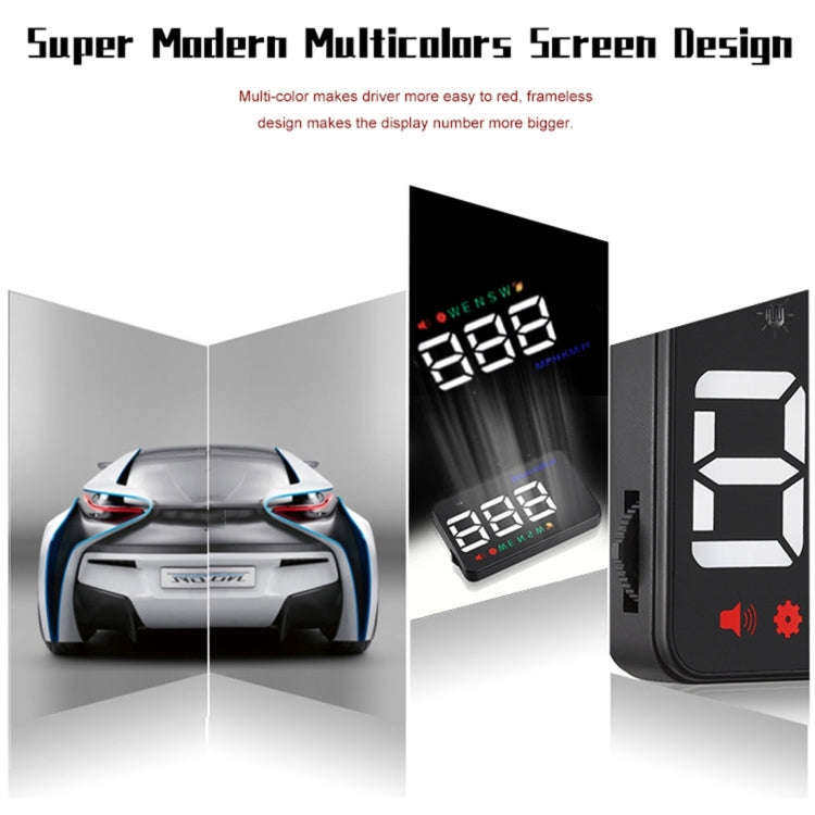 Geyiren A5 HUD 3.5 inch Car Head Up Display with GPS System, Two Mode Display, Light Sensors, KM/...