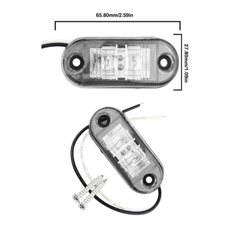 10 PCS Car Truck Trailer Piranha LED Side Marker Indicator Lights Bulb Lamp(White Light)