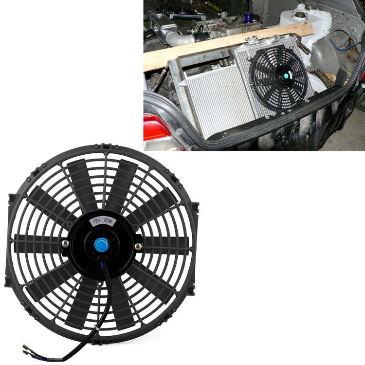 12V 80W 12 inch Car Cooling Fan High-power Modified Tank Fan Cooling Fan Powerful Auto Fan Mini A...