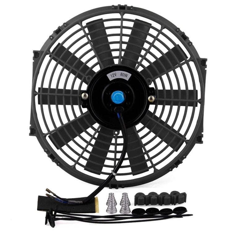 12V 80W 12 inch Car Cooling Fan High-power Modified Tank Fan Cooling Fan Powerful Auto Fan Mini A...