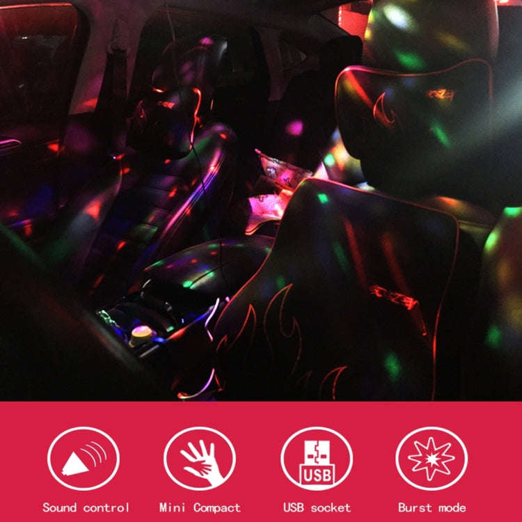5V 6W Colorful Car Decoration DJ Light Sound Activated Strobe Effect Atmosphere Light Star Music ...