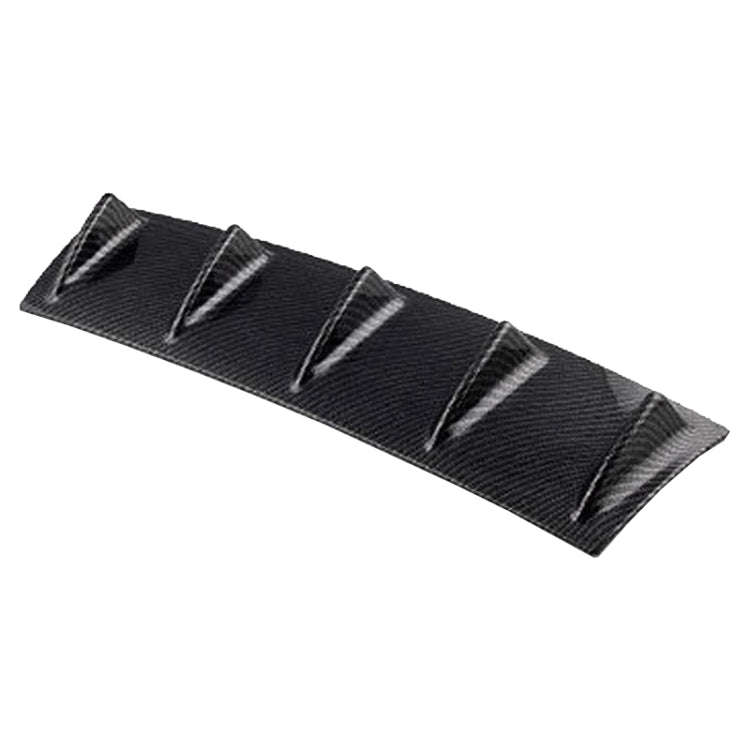 Universal Car Rear Bumper Lip Diffuser 5 Shark Fin Style Carbon Fiber  ABS, Size: 60.0x18.0x5.0cm