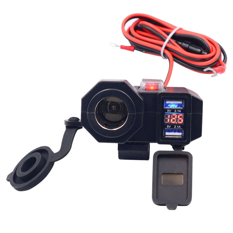 WUPP Multi-function WUPP 4 Motorcycle USB Charger Cigarette Lighter, with Blue Light