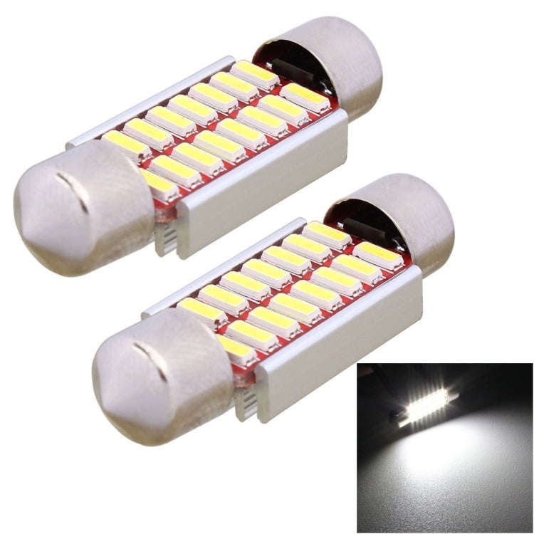 2 PCS Festoon 36mm 2W 160LM White Light 16 LED SMD 4014 Error Free License Plate Lights Car Light...