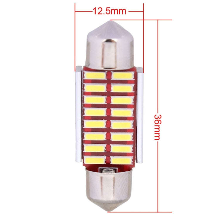 2 PCS Festoon 36mm 2W 160LM White Light 16 LED SMD 4014 Error Free License Plate Lights Car Light...