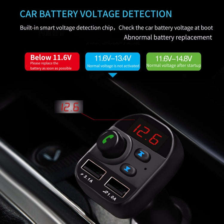 805E Dual USB Charging Bluetooth FM Transmitter MP3 Music Player Car Kit, Support Hands-Free Call...