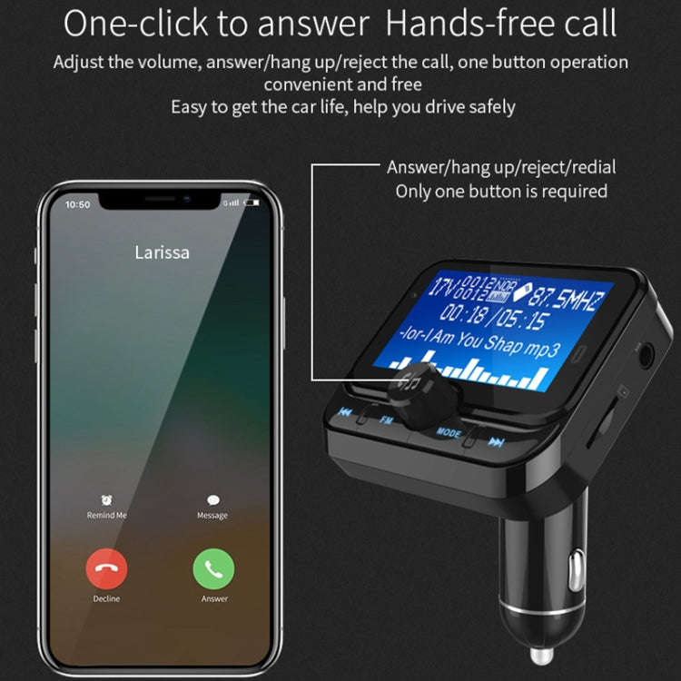 BC32 Dual USB Charging Bluetooth Hand-free Car Charger FM Transmitter MP3 Music Player Car Kit, S...