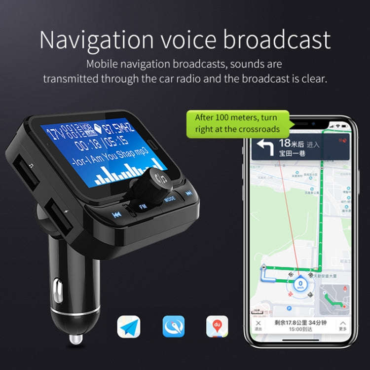 BC32 Dual USB Charging Bluetooth Hand-free Car Charger FM Transmitter MP3 Music Player Car Kit, S...