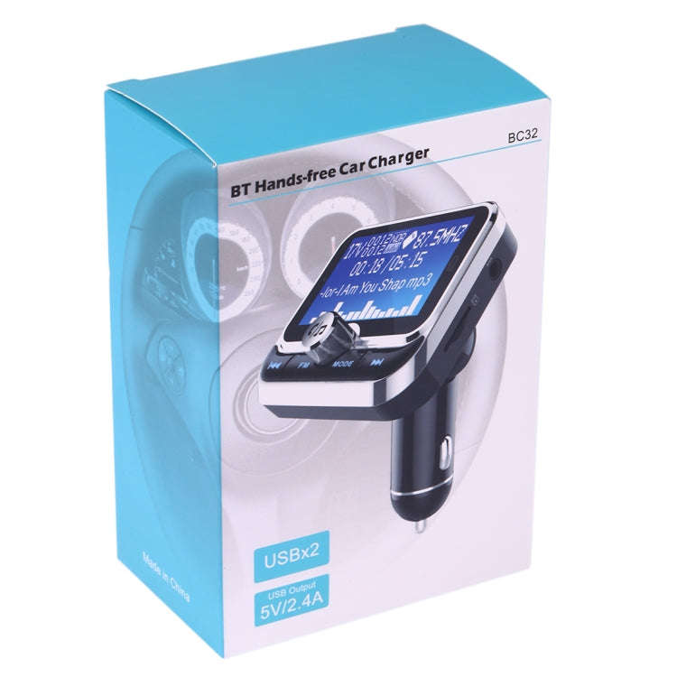BC32 Dual USB Charging Bluetooth Hand-free Car Charger FM Transmitter MP3 Music Player Car Kit, S...
