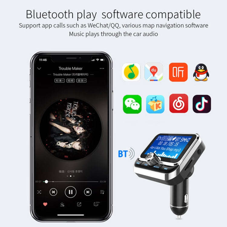 BC32 Dual USB Charging Bluetooth Hand-free Car Charger FM Transmitter MP3 Music Player Car Kit, S...
