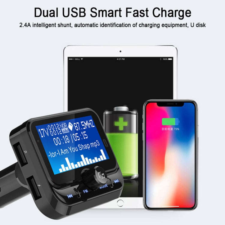 BC32 Dual USB Charging Bluetooth Hand-free Car Charger FM Transmitter MP3 Music Player Car Kit, S...