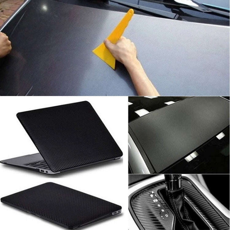 Car Decorative 3D Carbon Fiber PVC Sticker, Size: 152cm x 50cm(Black)
