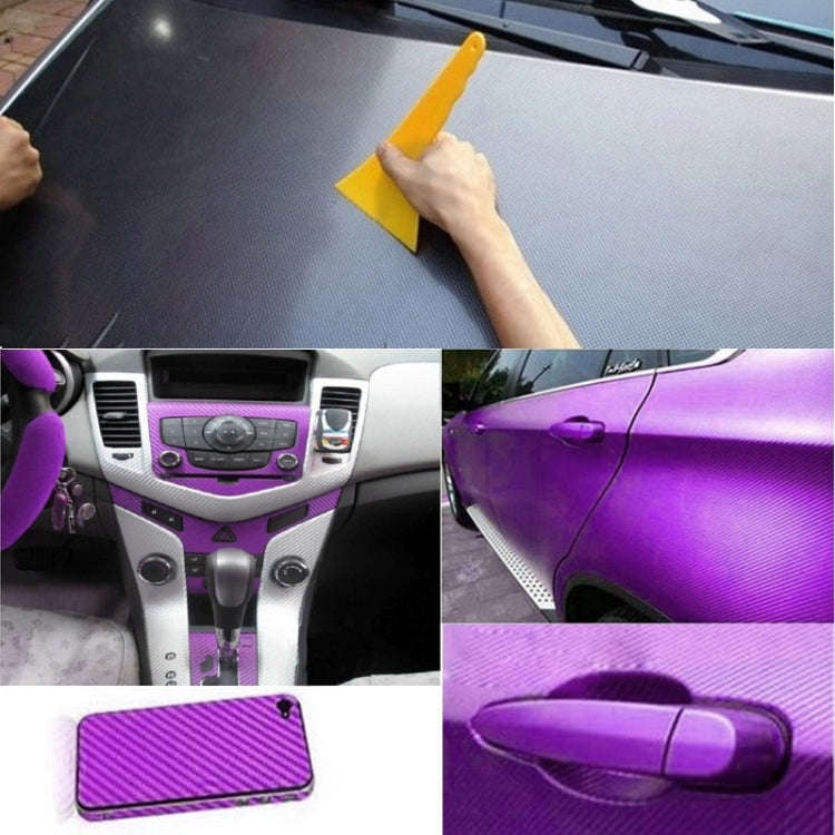 Car Decorative 3D Carbon Fiber PVC Sticker, Size: 152cm x 50cm(Purple)