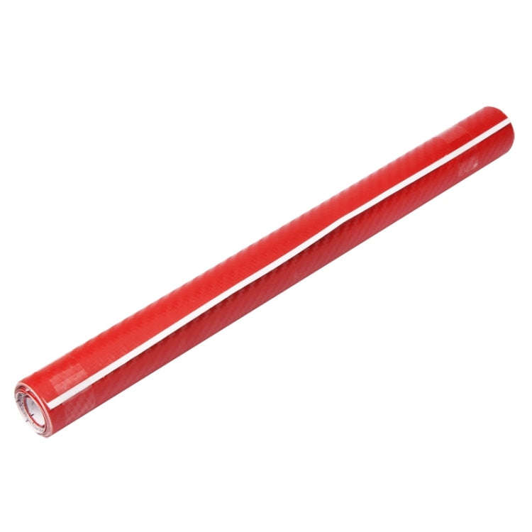 Car Decorative 3D Carbon Fiber PVC Sticker, Size: 152cm x 50cm(Red)