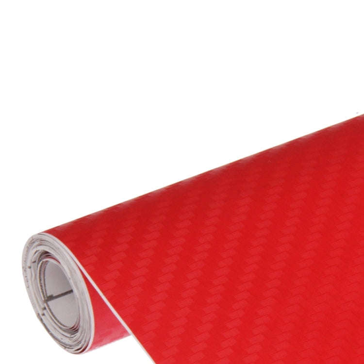 Car Decorative 3D Carbon Fiber PVC Sticker, Size: 152cm x 50cm(Red)