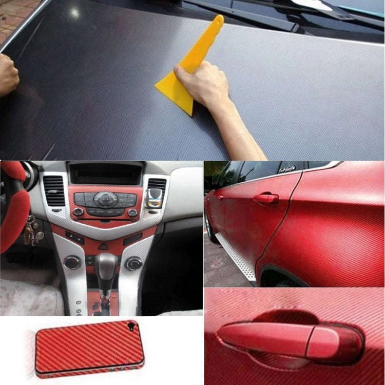 Car Decorative 3D Carbon Fiber PVC Sticker, Size: 152cm x 50cm(Wind Red)