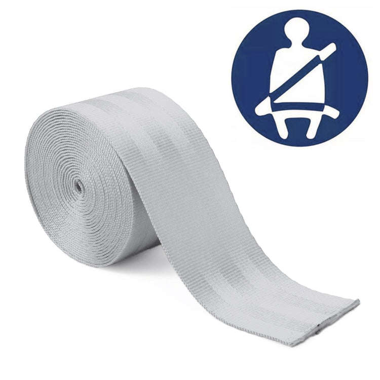 Car Modified Polyester Seat Belt Harness Racing Safety Seat Belt, Length: 3.6m (Silver)