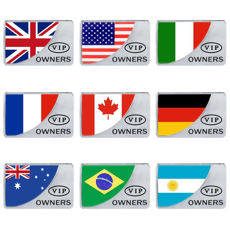 Universal Car UK Flag Rectangle Shape VIP Metal Decorative Sticker (Silver)