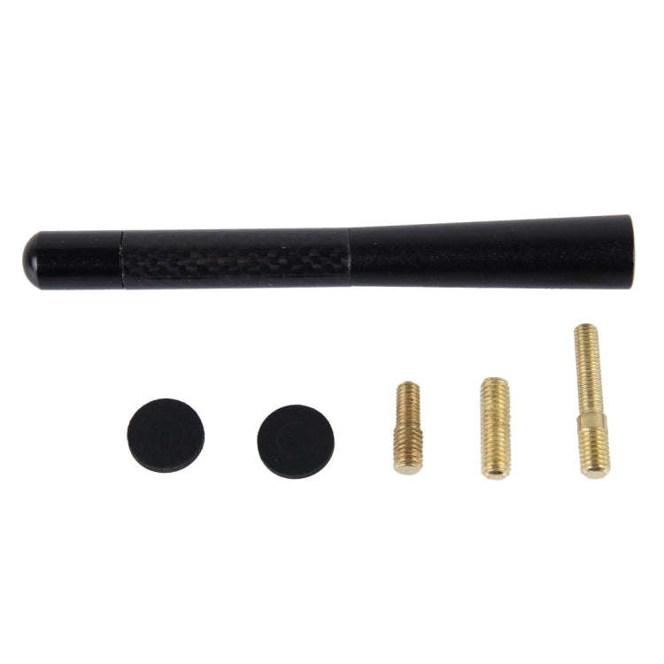 Carbon Fiber Aluminum Short Antenna Polished Universal Screws Base(Big Size)(Black)