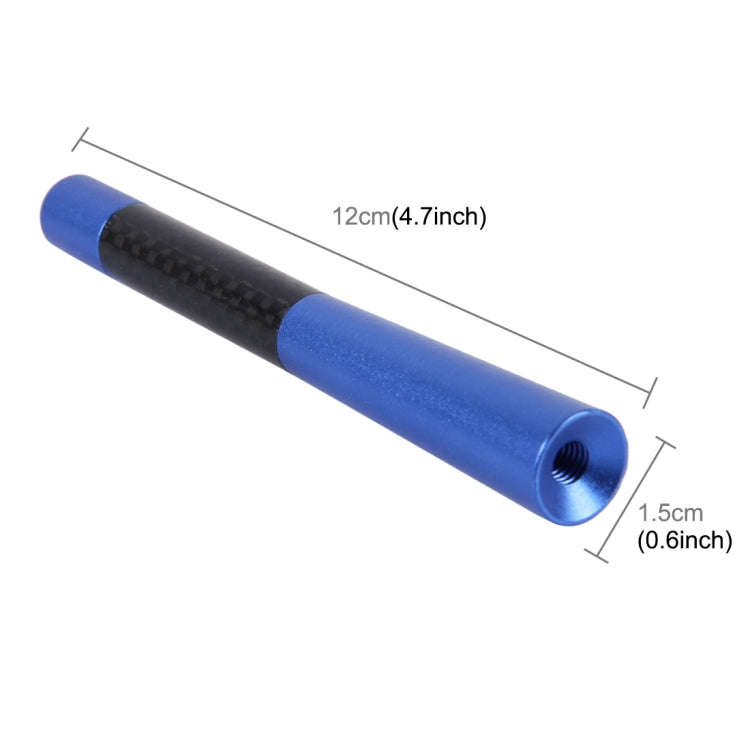 Carbon Fiber Aluminum Short Antenna Polished Universal Screws Base(Big Size)(Blue)