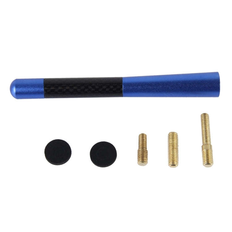 Carbon Fiber Aluminum Short Antenna Polished Universal Screws Base(Big Size)(Blue)