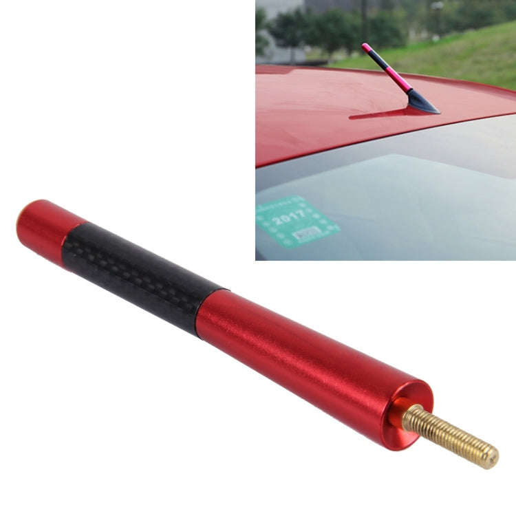 Carbon Fiber Aluminum Short Antenna Polished Universal Screws Base(Big Size)(Red)