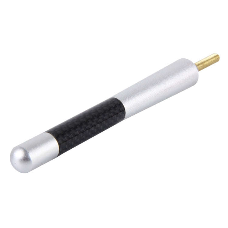 Carbon Fiber Aluminum Short Antenna Polished Universal Screws Base(Big Size)(Silver)