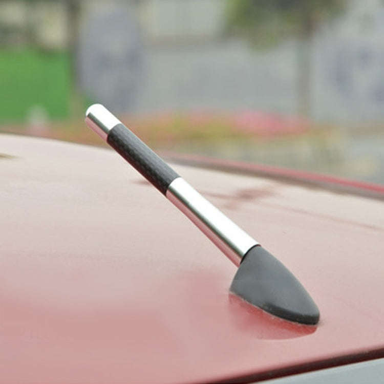 Carbon Fiber Aluminum Short Antenna Polished Universal Screws Base(Big Size)(Silver)