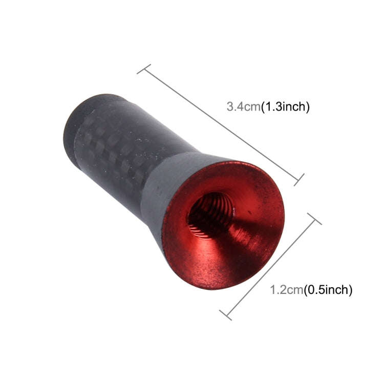 Carbon Fiber Aluminum Short Antenna Polished Universal Screws Base(Small Size)(Black)