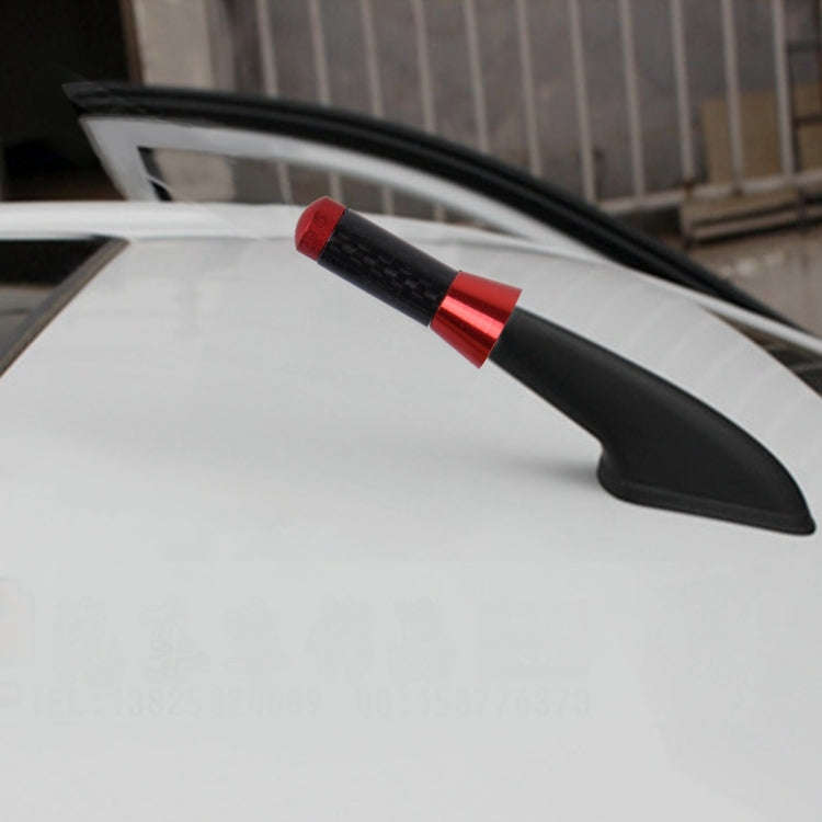 Carbon Fiber Aluminum Short Antenna Polished Universal Screws Base(Small Size)(Red)
