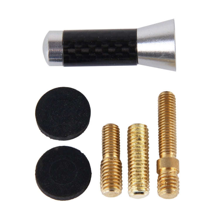 Carbon Fiber Aluminum Short Antenna Polished Universal Screws Base(Small Size)(Silver)