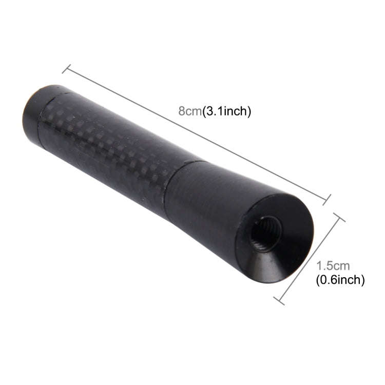 Carbon Fiber Aluminum Short Antenna Polished Universal Screws Base(Medium Size) (Black)