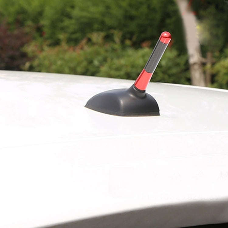 Carbon Fiber Aluminum Short Antenna Polished Universal Screws Base(Medium Size) (Red)