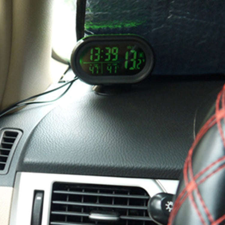 VST-7009V 4 In 1 Digital Car Thermometer Voltage Meter Luminous Clock Tester Detector LCD Monitor...