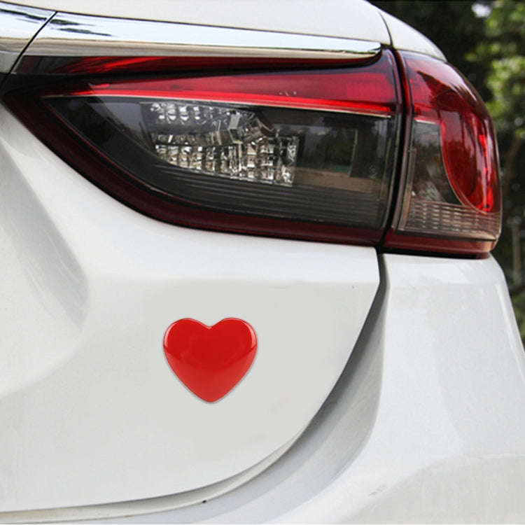 Heart Shape Car Metal Body Decorative Sticker (Red)