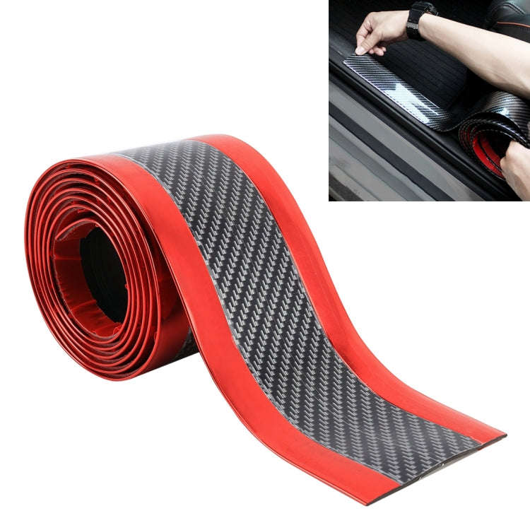 Universal Electroplate Carbon Fibre Car Door Threshold Decoration Strip Decorative Sticker, Size ...