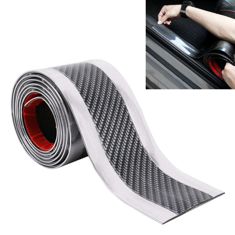 Universal Electroplate Carbon Fibre Car Door Threshold Decoration Strip Decorative Sticker, Size ...