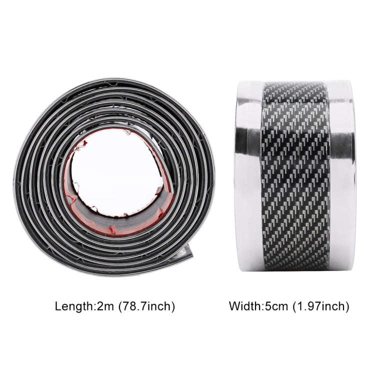 Universal Electroplate Carbon Fibre Car Door Threshold Decoration Strip Decorative Sticker, Size ...