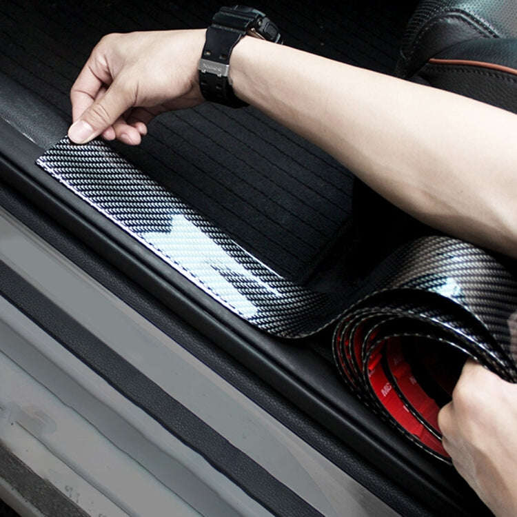 Universal Electroplate Carbon Fibre Car Door Threshold Decoration Strip Decorative Sticker, Size ...