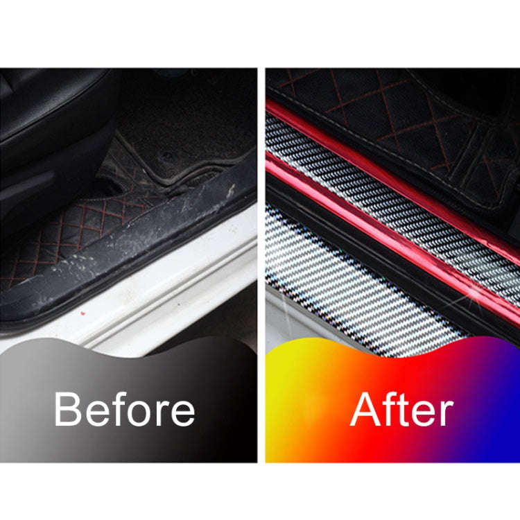 Universal Electroplate Carbon Fibre Car Door Threshold Decoration Strip Decorative Sticker, Size ...