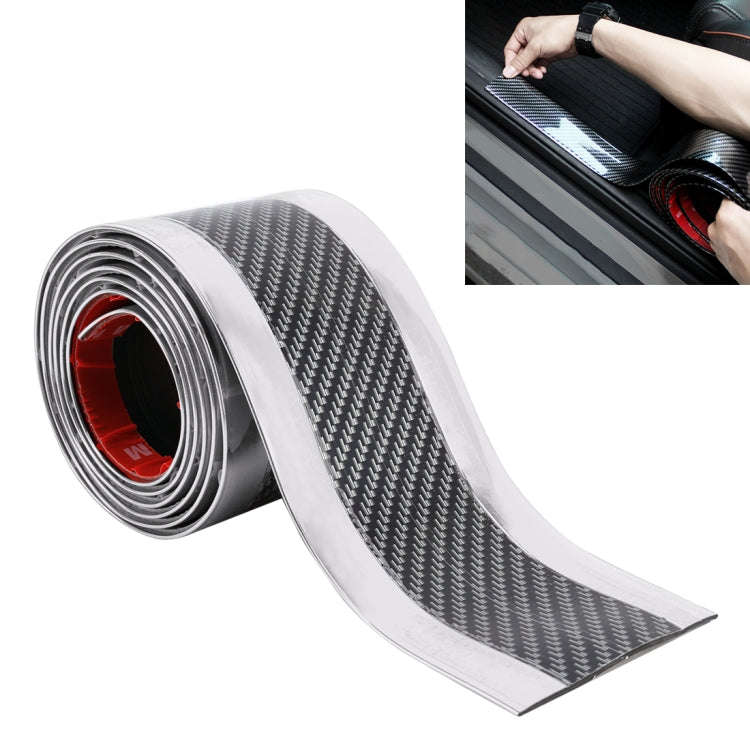 Universal Electroplate Carbon Fibre Car Door Threshold Decoration Strip Decorative Sticker, Size ...