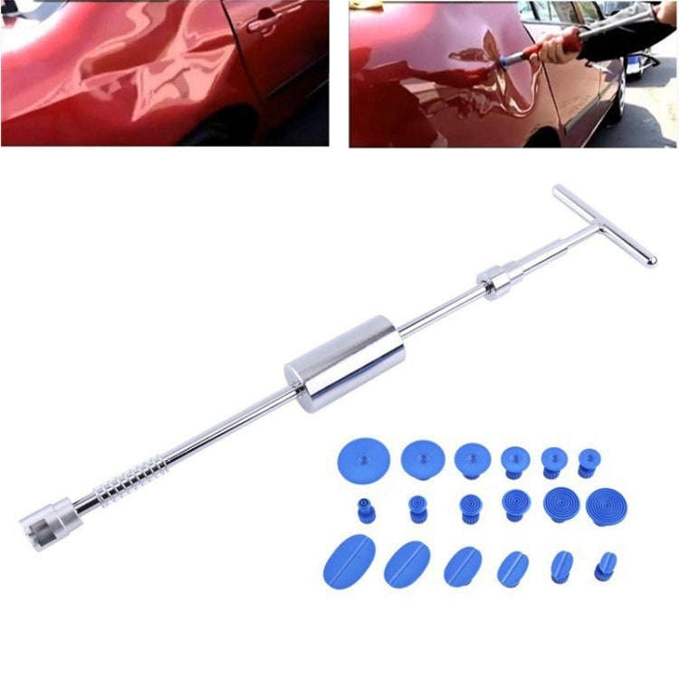 19 in 1 Auto Repair Body Tool Kit Paintless Dent Repair Hail Removal Silver T Bar Slide Hammer De...