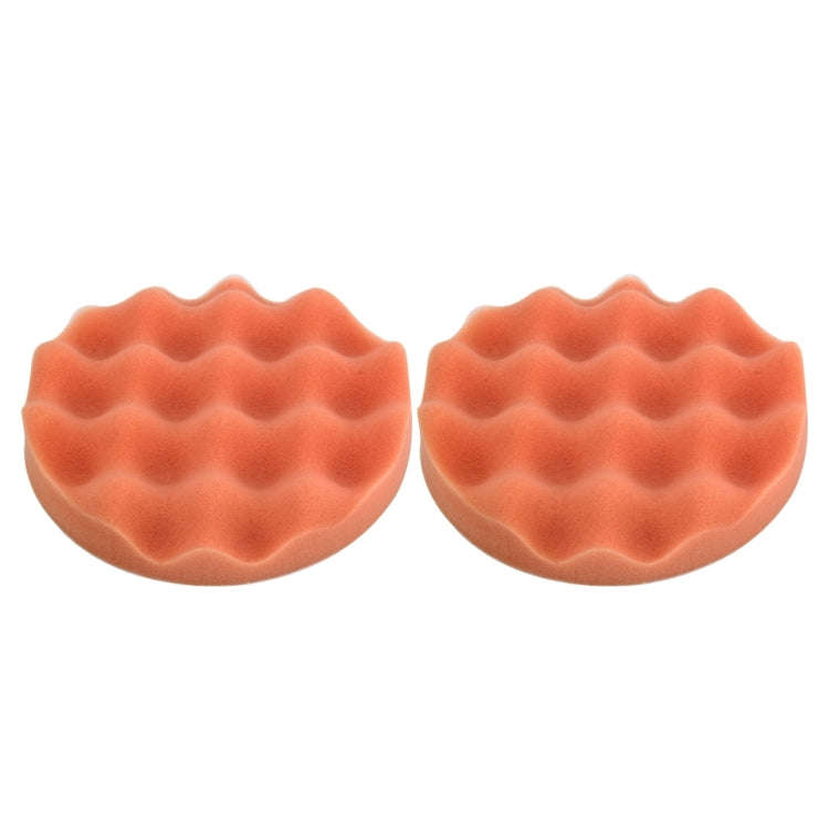 2 PCS Car Wax Sponge Round and Wavy Shape Sponge High-density Waxing SpongeSize:15 x 15cm