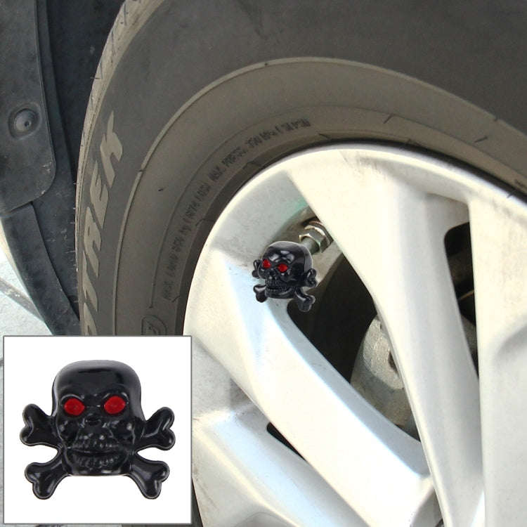 4 PCS Universal Skull Shape Gas Cap Mouthpiece Cover Gas Cap Tire Cap Car Motor Bicycle Tire Valv...