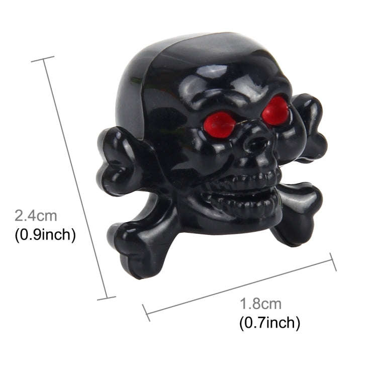 4 PCS Universal Skull Shape Gas Cap Mouthpiece Cover Gas Cap Tire Cap Car Motor Bicycle Tire Valv...