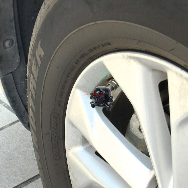 4 PCS Universal Skull Shape Gas Cap Mouthpiece Cover Gas Cap Tire Cap Car Motor Bicycle Tire Valv...