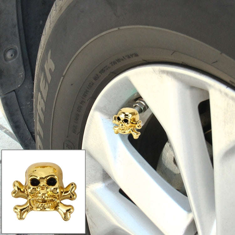 4 PCS Universal Skull Shape Gas Cap Mouthpiece Cover Gas Cap Tire Cap Car Motor Bicycle Tire Valv...